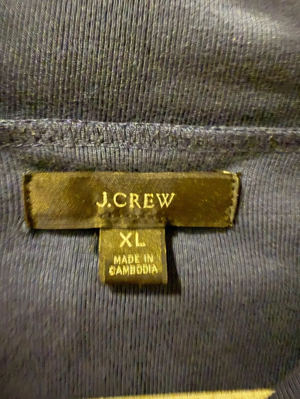 J. Crew Ribbed Turtleneck Top With Gold Buttons XL in Royal Blue NEW